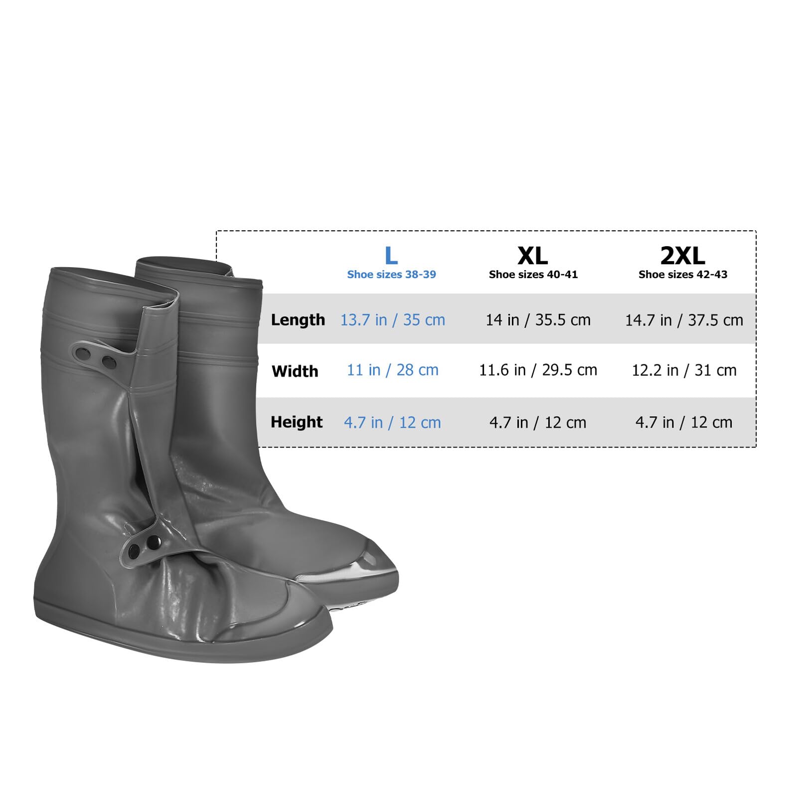 Yardwe rutschfeste PVC Schuhüberzüge Größe L 38 39 mit Verstärktem Verschleißschutz Wiederverwendbare Überschuhe für Outdoor Reisen und Arbeit