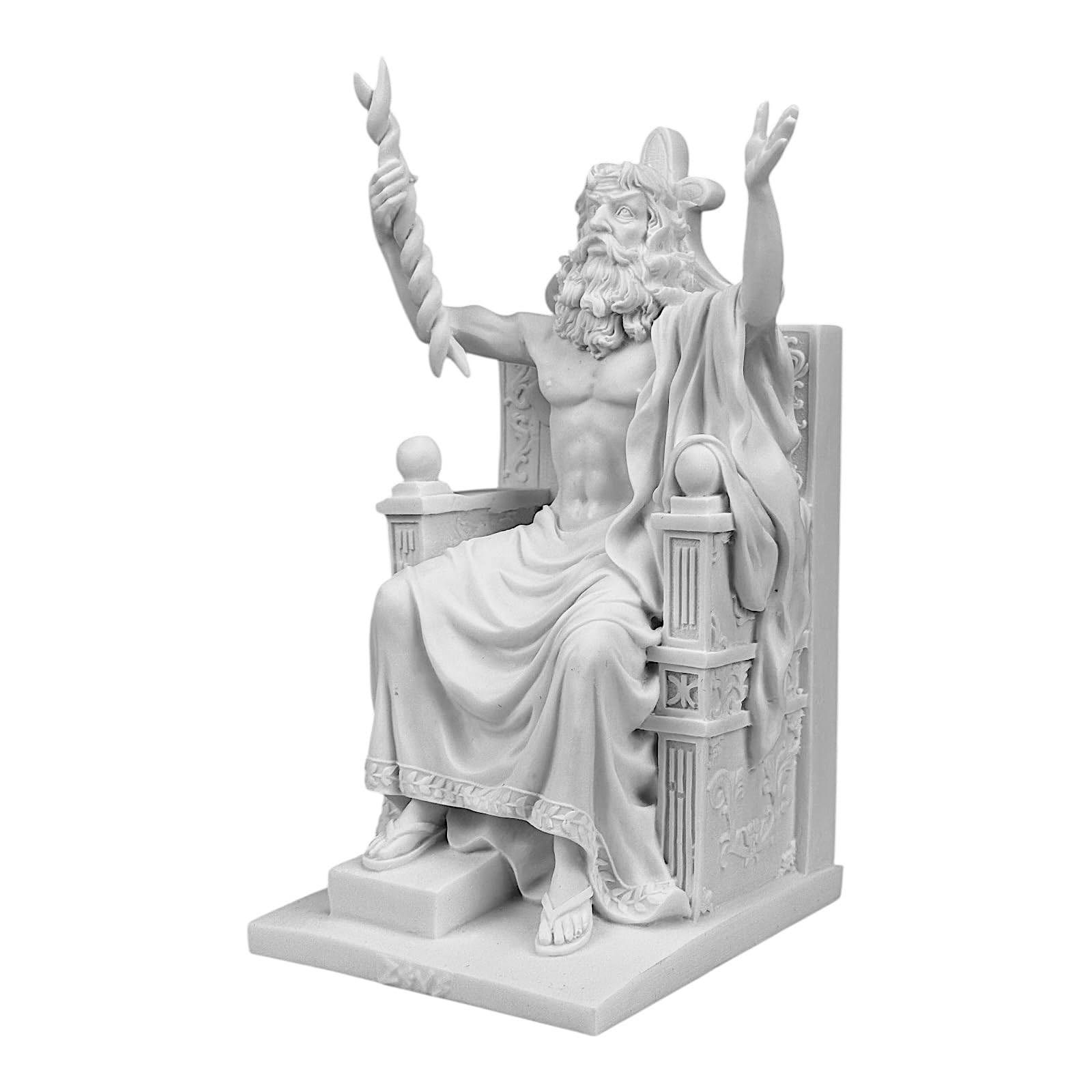 Zeus - Statua in marmo fuso – Padre degli Dei greco e romano – Scultura mitologia classica fatta a mano 25 cm