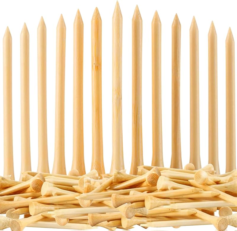 110 Pcs Bamboo Golf Tees 3 1/4 Inch, Friendly Biodegradable, Long and Tall Golf tees, More Durable and Stable, Ideal for Beginner