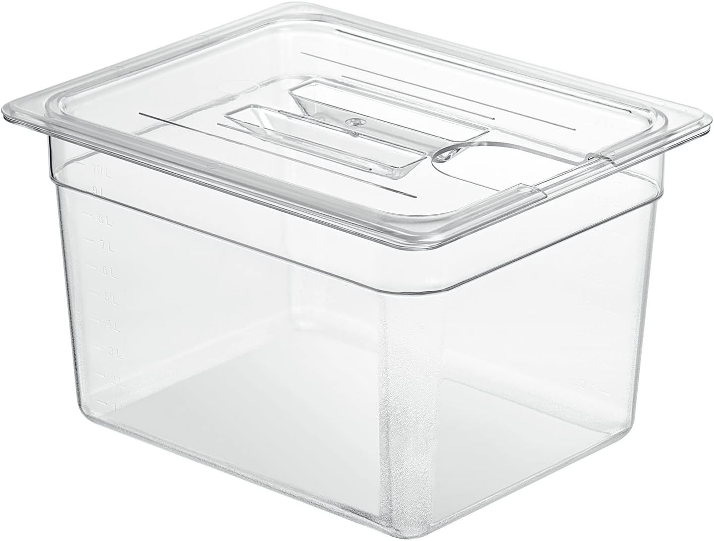 Sous Vide Container 11 Liter/12 Quarts for Virtually All Immersion Circulators Cookers Crystal Clear Transparent Polycarbonate Accessories Kit (12 Quats with Lid)