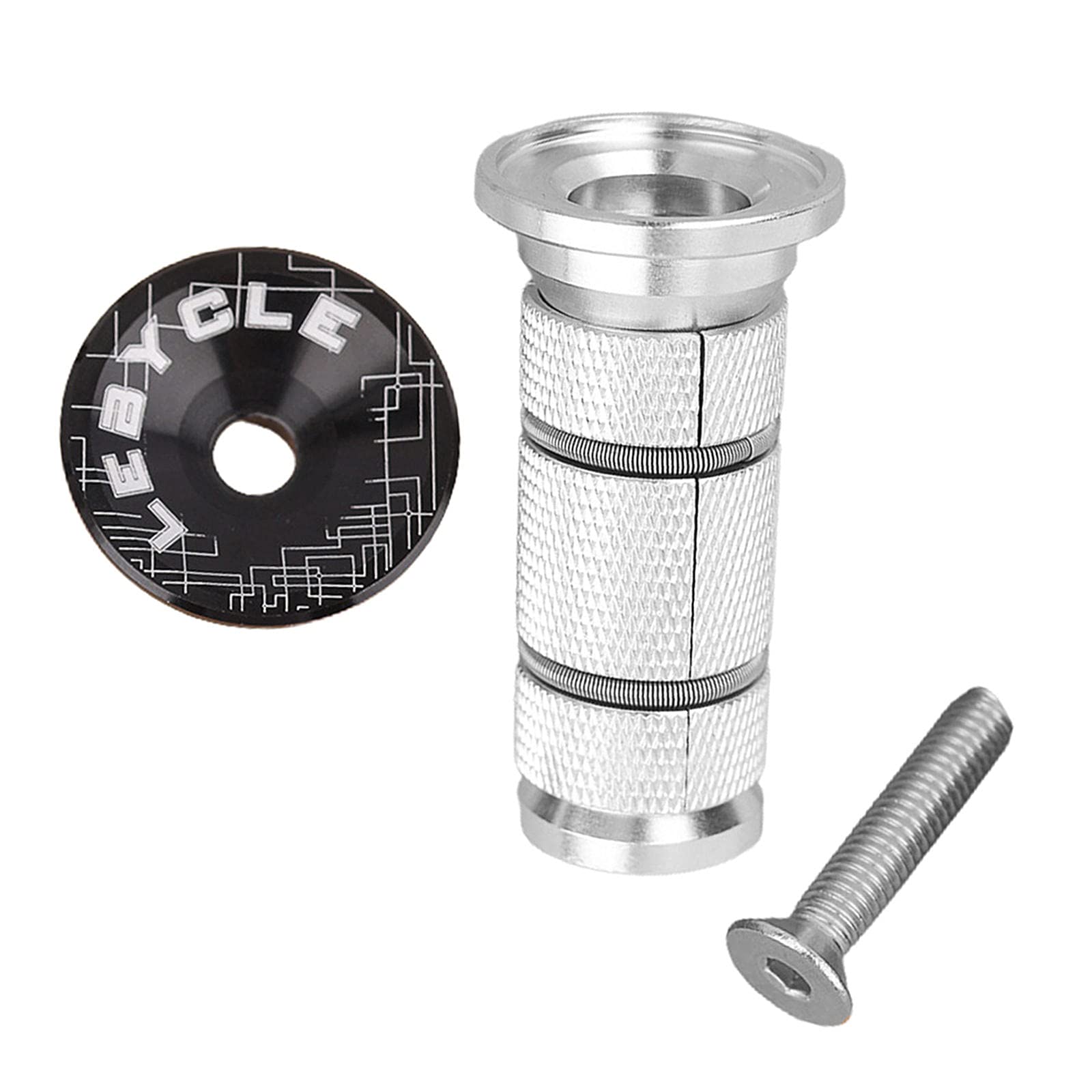 SunniMix 自転車フォークヘッドセット1-1/8 インチ28.6ミリメートルパンダプラグボルトバイク25.4ミリメートル1 インイン  ヘッドセットトップキャップ拡張プラグぶら下げコア - パンダBlack1キャップ