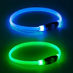 Coleira LED para cães (verde + azul)