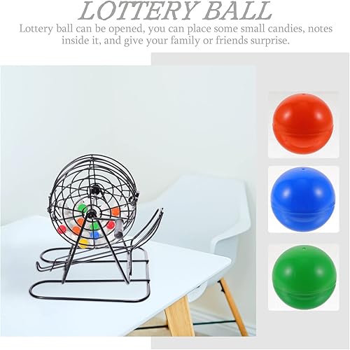 Miniatura 6 de Hemoton Bolas de juego de bingo, 25 unidades, bolas de rifa, bolas de bingo sin número, bolas huecas de plástico, bolas de dibujo de rifa de 1.575 in