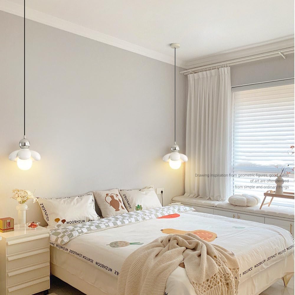Lampa sufitowa LED, żyrandol kuchenny w stylu vintage, wisząca lampa kwiatowa, nowoczesna lampa wisząca ze szkła mlecznego do sypialni dziewcząt, pokoju dziecięcego, wyspy kuchenne