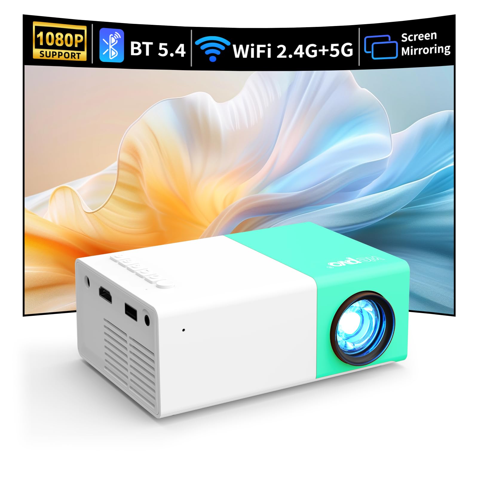 Portable Projector Mini Outdoor Movie Projector LED Projectors for Home Theater with HDMI USB Interfaces and Remote Control (YG300Plus) Global Recycled Standard Global Recycled Standard Global Recycled Standard