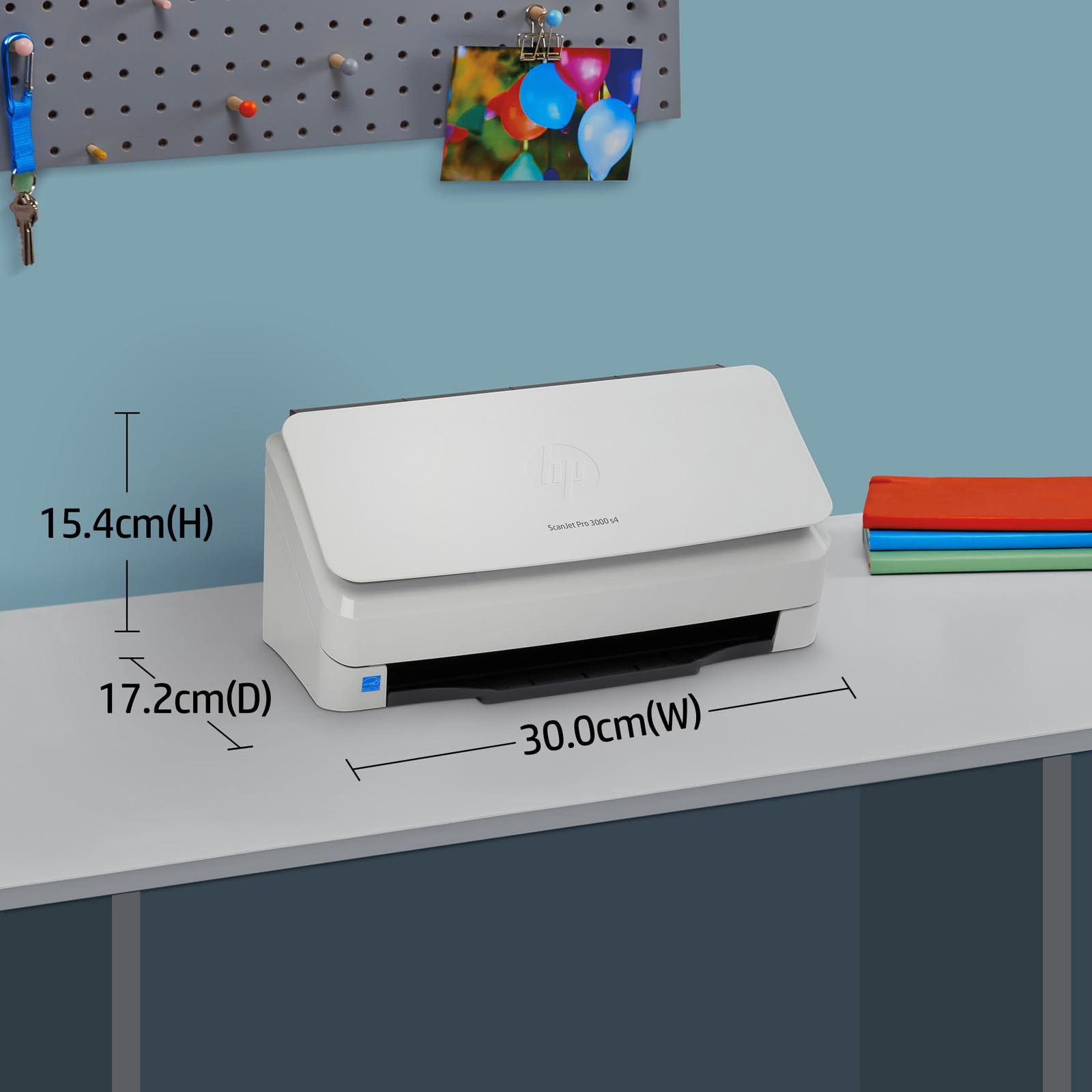 HP ScanJet Pro 3000 s4, Scanner à alimentation feuille à feuille, Numérisation recto verso en un seul passage, USB, 300 ppm, Gris et Noir
