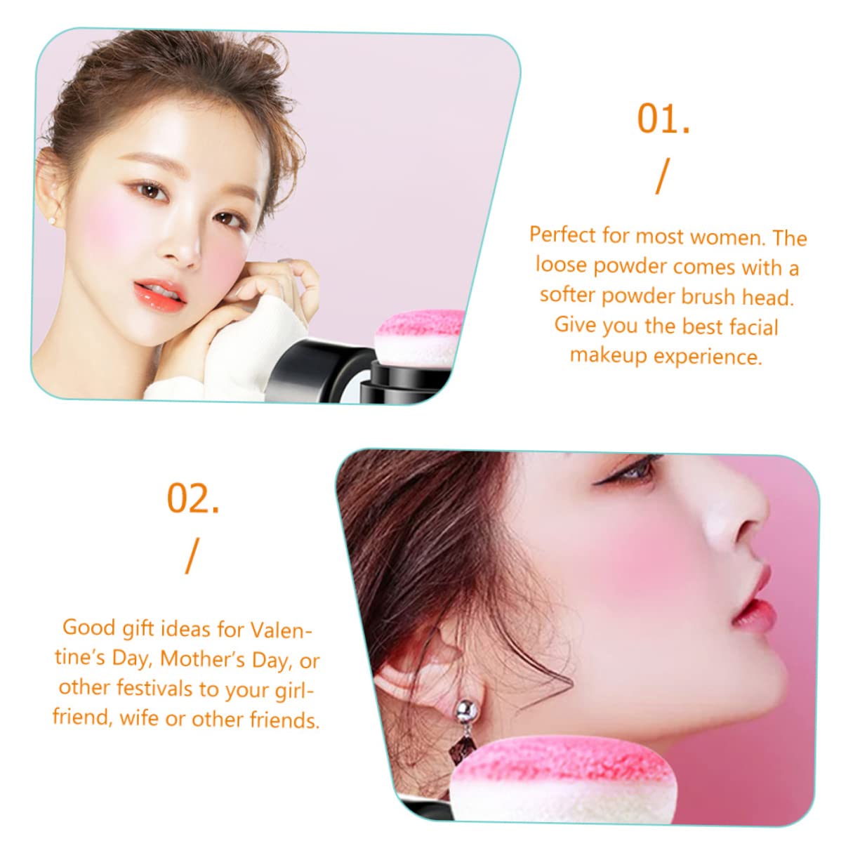 DOITOOL 4stücke Loose Powder Blush Mit Puff Für Gesicht Leicht Und Atmungsaktiv Für Strahlendes Make-up-erlebnis Geeignet Für Damen Und Schwarze