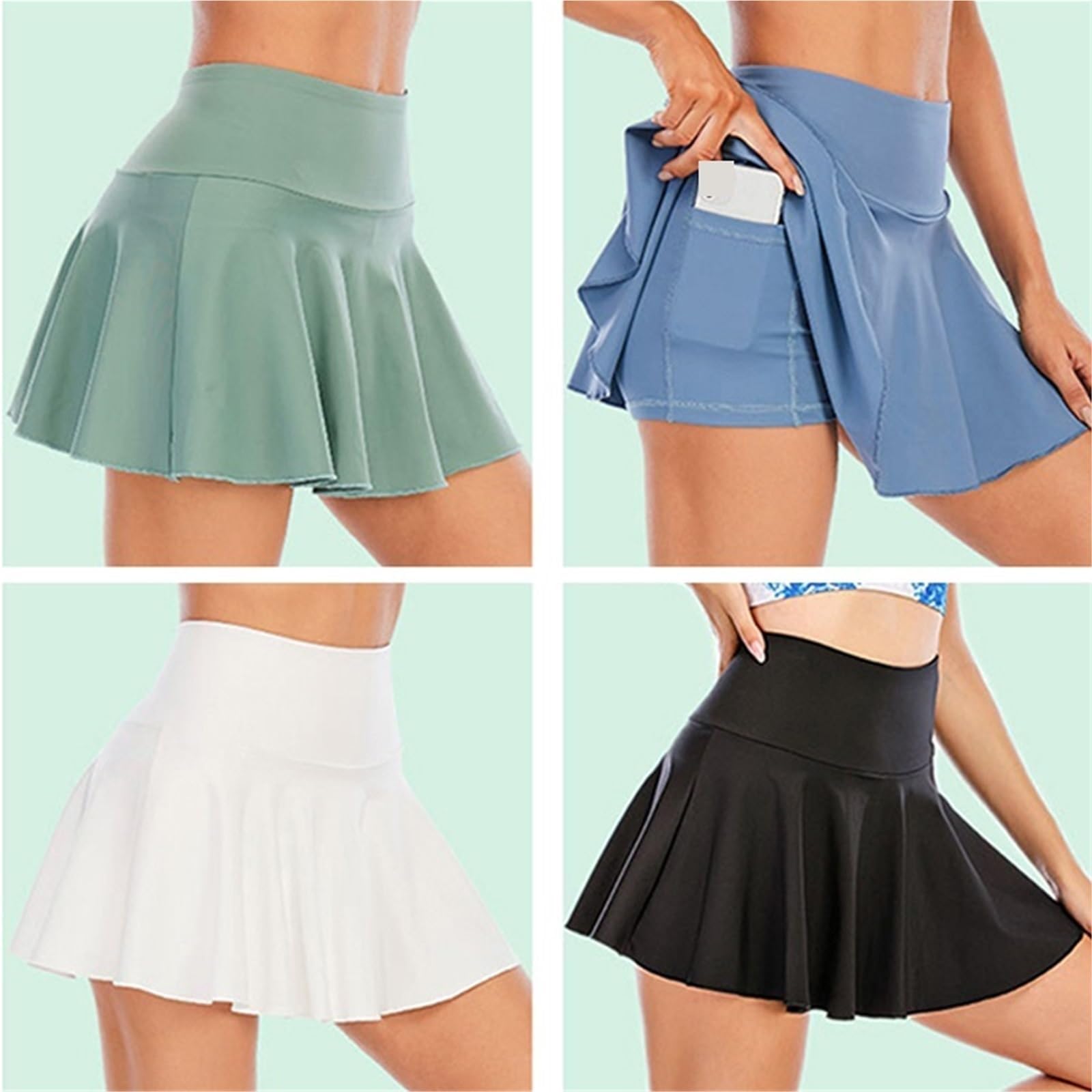 Gonne da Tennis Fitness Gonna Golf Casual for Donna Corsa Plissettata Atletica a Vita Alta