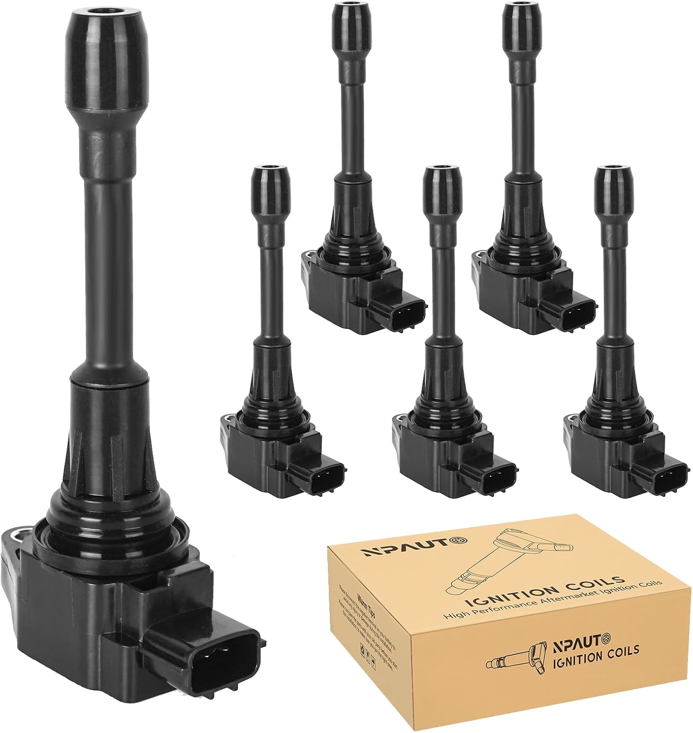 Ignition Coil Pack compatible with V6 3.5L 3.5 2009-2020 Nissan Maxima Murano Altima Pathfinder Quest 350Z, 2008-2012 Infiniti Q50 Q70 QX60 EX35 FX35 G25 G35 M35 M35h, UF550, Set of 6