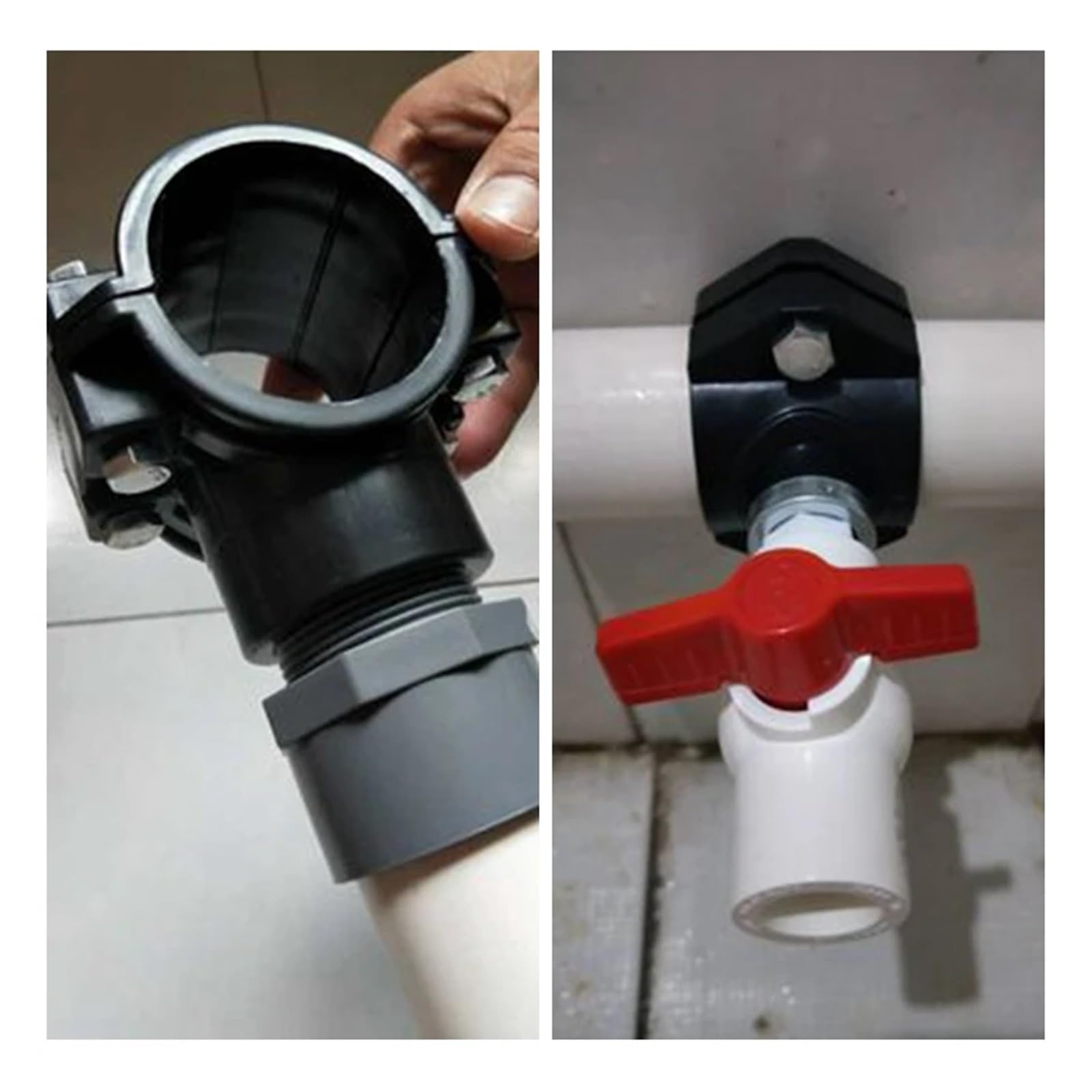 Connecteur de tuyau d'eau PE, 3 pièces, réparation de Tube d'irrigation, connecteurs en t, ajout d'un Joint d'interface à filetage femelle(50mm-1.2 Inch)