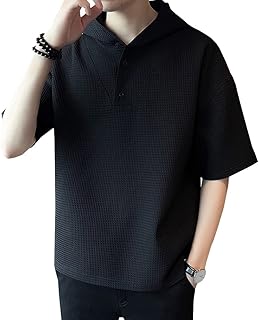 [Anzn] 夏服 パーカー メンズ 半袖 Tシャツ メンズ 無地 薄手 おしゃれ フード付き かっこいい スポーツ ゆったり カジュアル プルオーバー フーディー トレーナー 柔らかい 大きいサイズ 人気