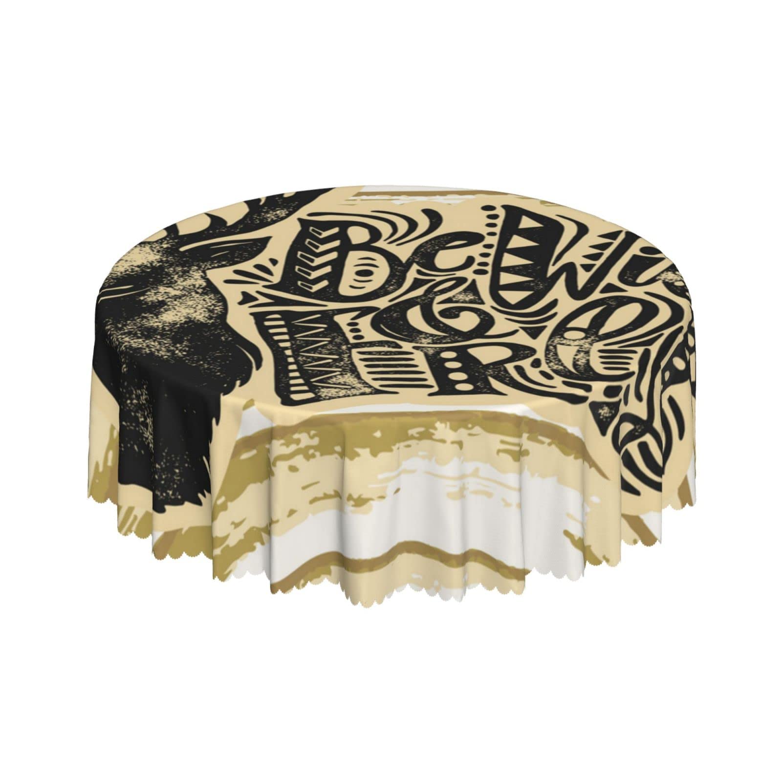 Lsjuee Deer Be Wild Vintage Round Tablecloth 60 Inch Printed Washable Tablecloth for Dining Party Holiday Fall Home Decorative