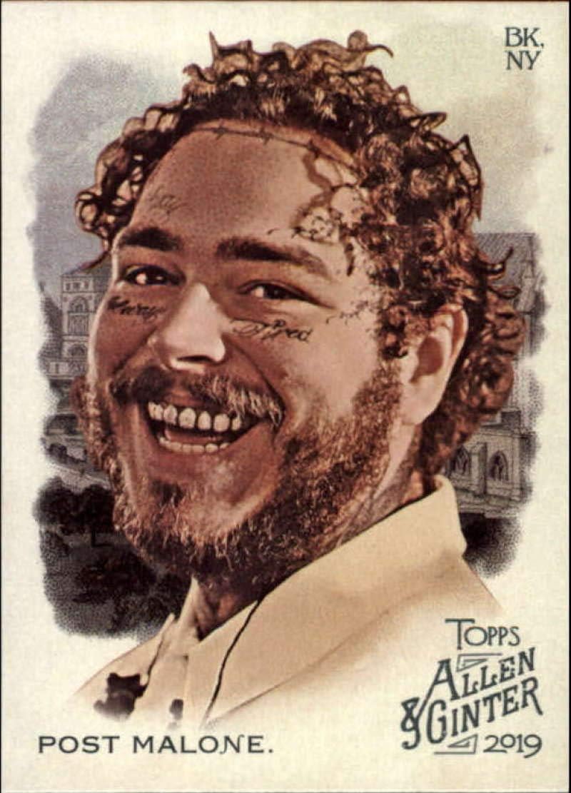 2019 Topps Allen and Ginter #176 Post Malone Musician MLB Baseball Trading Card
