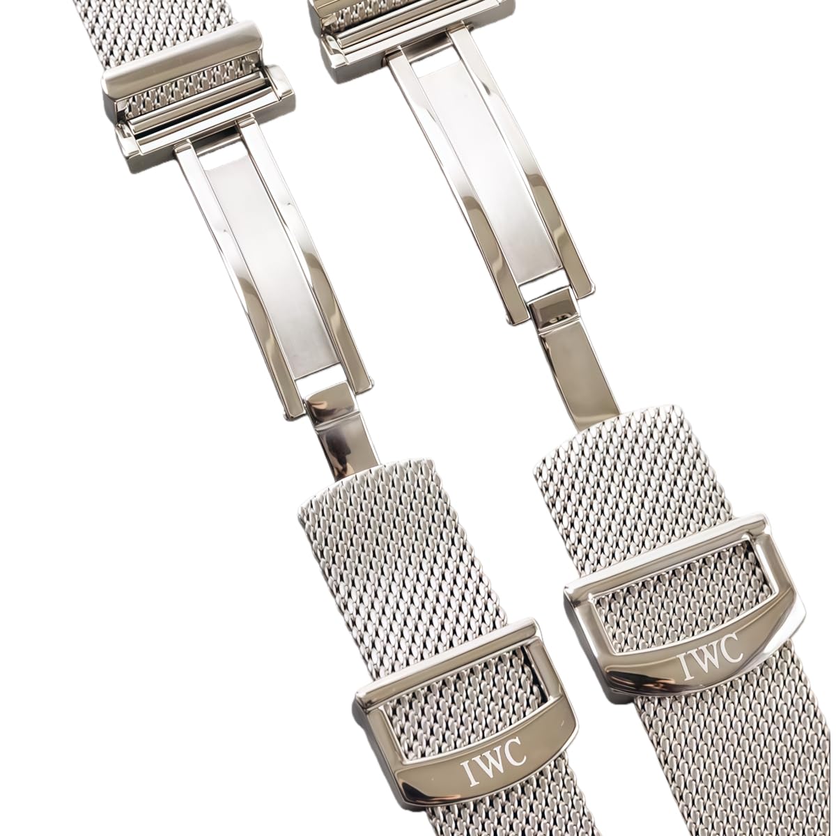 Bransoleta Mesh Stal Nierdzewna 20mm 22mm Proste Końce, Metalowy Pasek Zapięcie Zatrzaskowe dla IWC Portofino 22mm