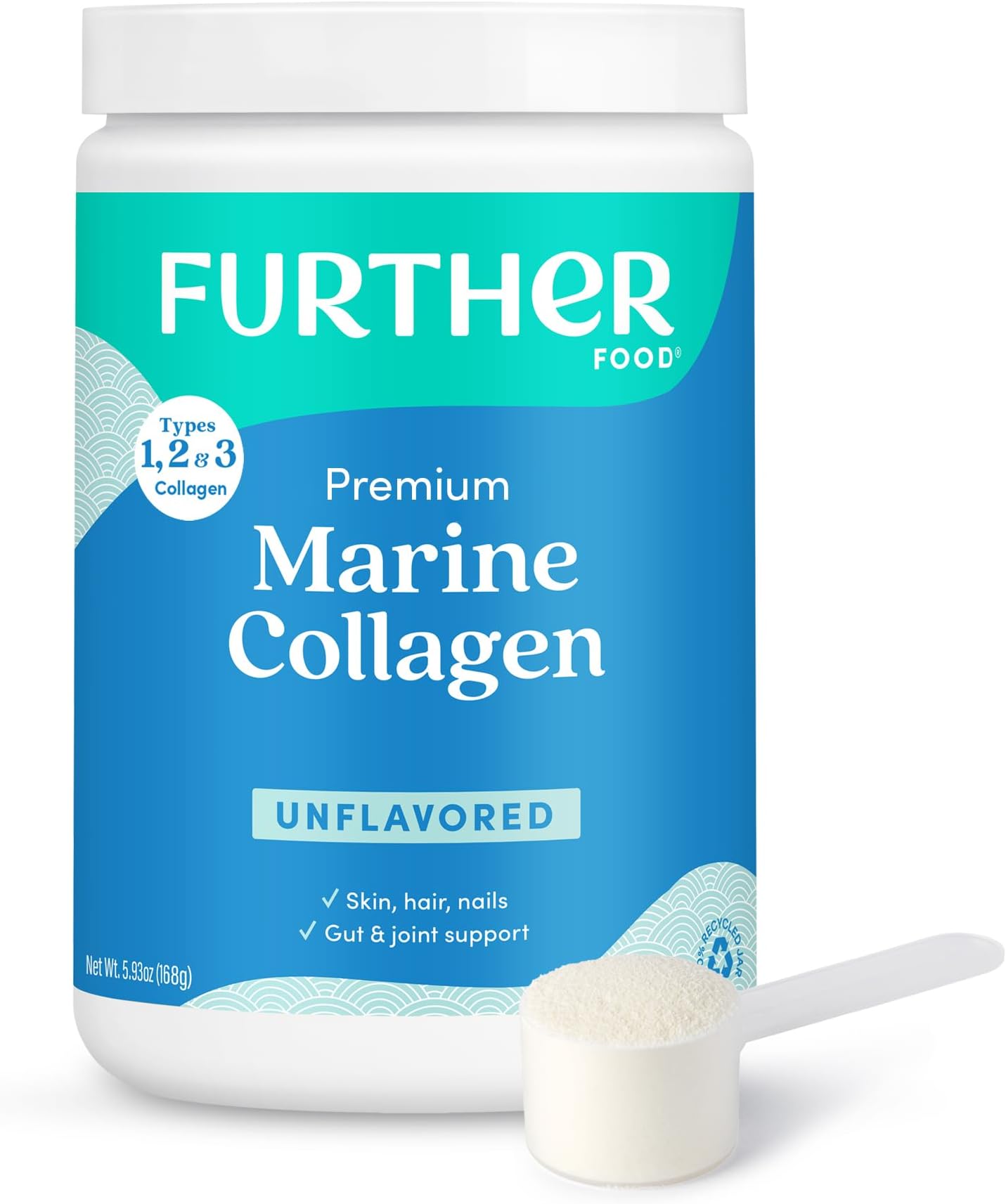 Unflavored Marine Collagen Peptides Powder, 5.93 Oz