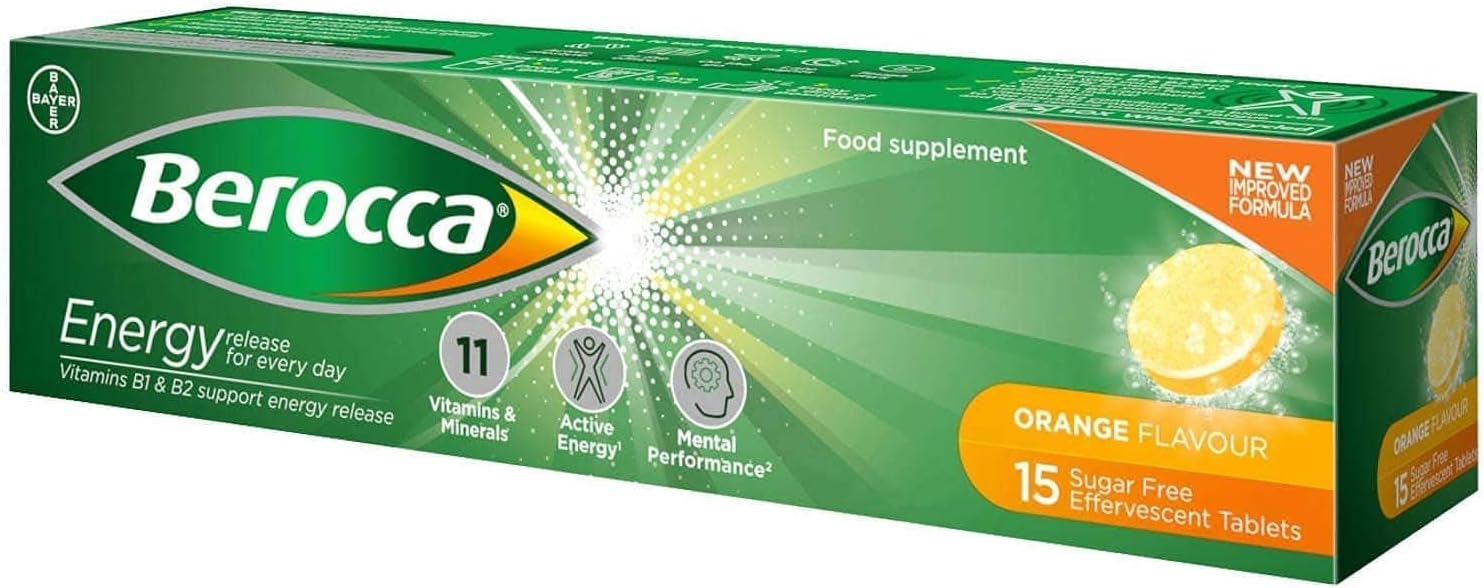 Beroca Orange Flavour 15 Sugar Free Effervescent Tablets