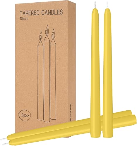 Miniatura 68 de Paquete de 4 velas cónicas naranjas de 10 pulgadas, sin goteo, sin humo y sin perfume, 8 horas de combustión, ideales para bodas, cenas y decoración