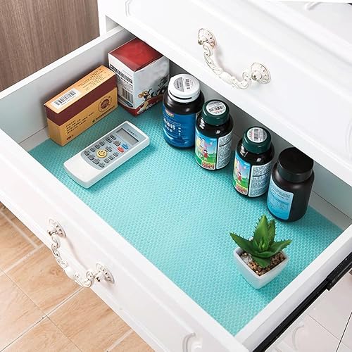 Miniatura 7 de Paquete de 10 alfombrillas para refrigerador, lavables para refrigerador, fáciles de limpiar, para estantes, estantes de refrigerador y forro de