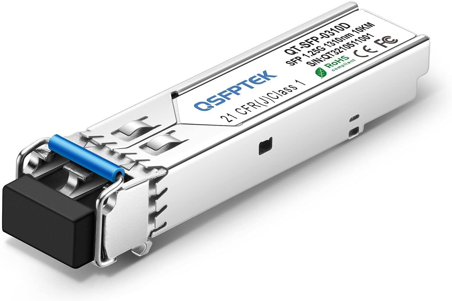 QSFPTEK 10Pack Gigabit 1000BASE-LX/LH 1,25 G Module 1310nm 10km DDM LC Port Monomode Mini-GBIC pour Cisco GLC-LH-SMD/GLC-LX-SM-RGD, Ubiquiti UF-SM-1G Microtique