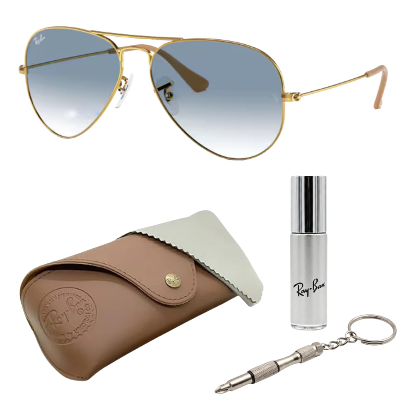 Ray-Ban RB3025 AVIATOR GRADIENT Sunglasses with Official Eyewear Kit