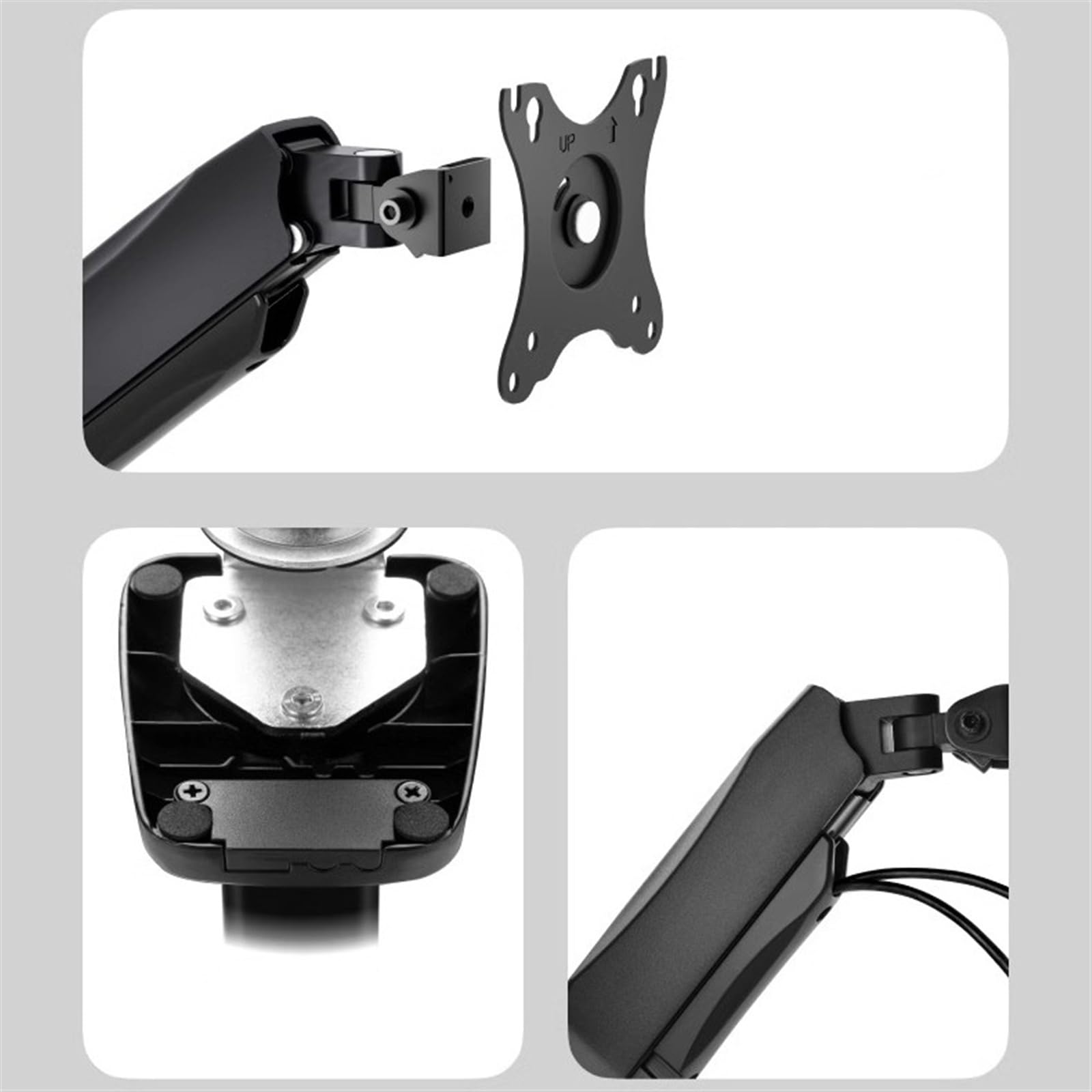 Braccio del supporto di visualizzazione Supporto for doppio monitor da 17"-32" for scrivania, supporto for doppio monitor con molla a gas regolabile, può sostenere fino a 19,8 libbre, con VESA 75/100