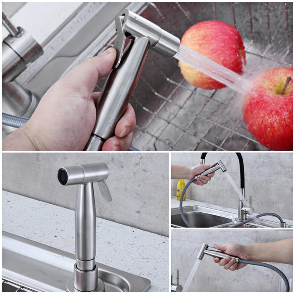 Pulverizador de bidé de mano para inodoro, cabezal pulverizador de inodoro de acero inoxidable para ducha de mascotas, limpieza de cocina, cabezal pulverizador de bidé de higiene personal