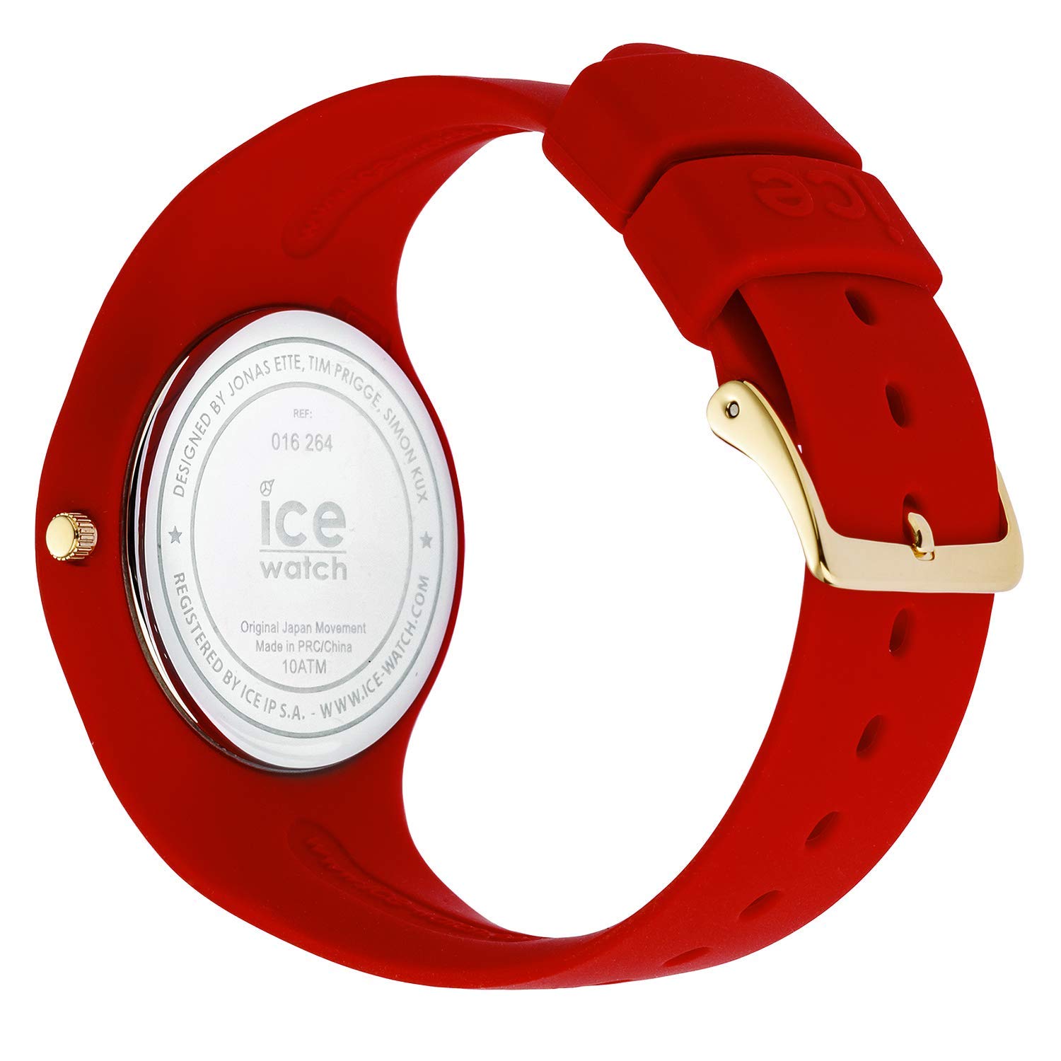 Ice-Watch - ICE glam color Red - Damski czerwony zegarek z silikonowym paskiem - 016264 (Medium)