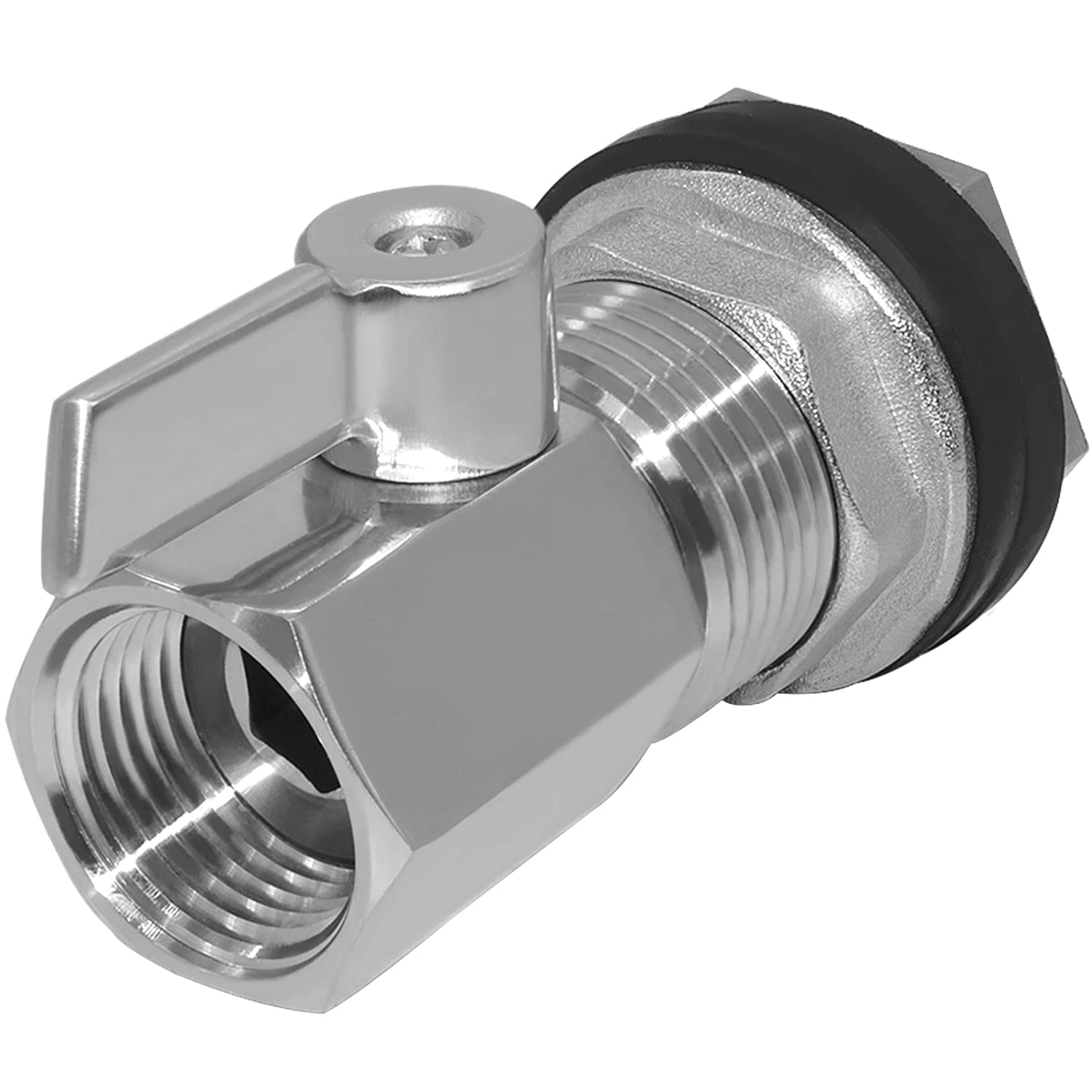 Beduan Spigot - Kit de grifo de barril de lluvia de acero inoxidable de 3/4 pulgadas GHT válvula de barril de lluvia con adaptador de mamparo hembra de 3/4 pulgadas para tanques de agua, acuarios