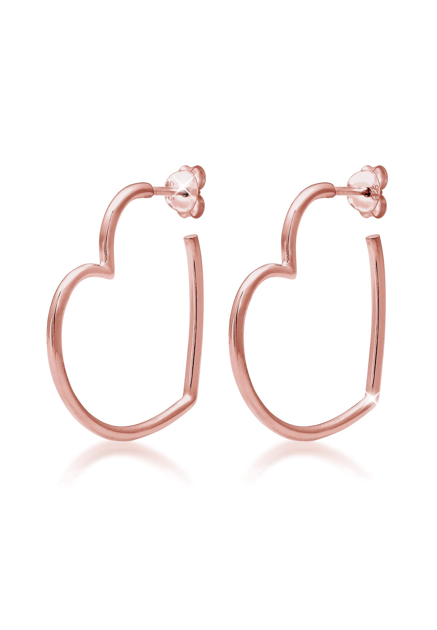 Elli Earrings Ladies Creoles Heart Filigree in 925 Sterling Silver