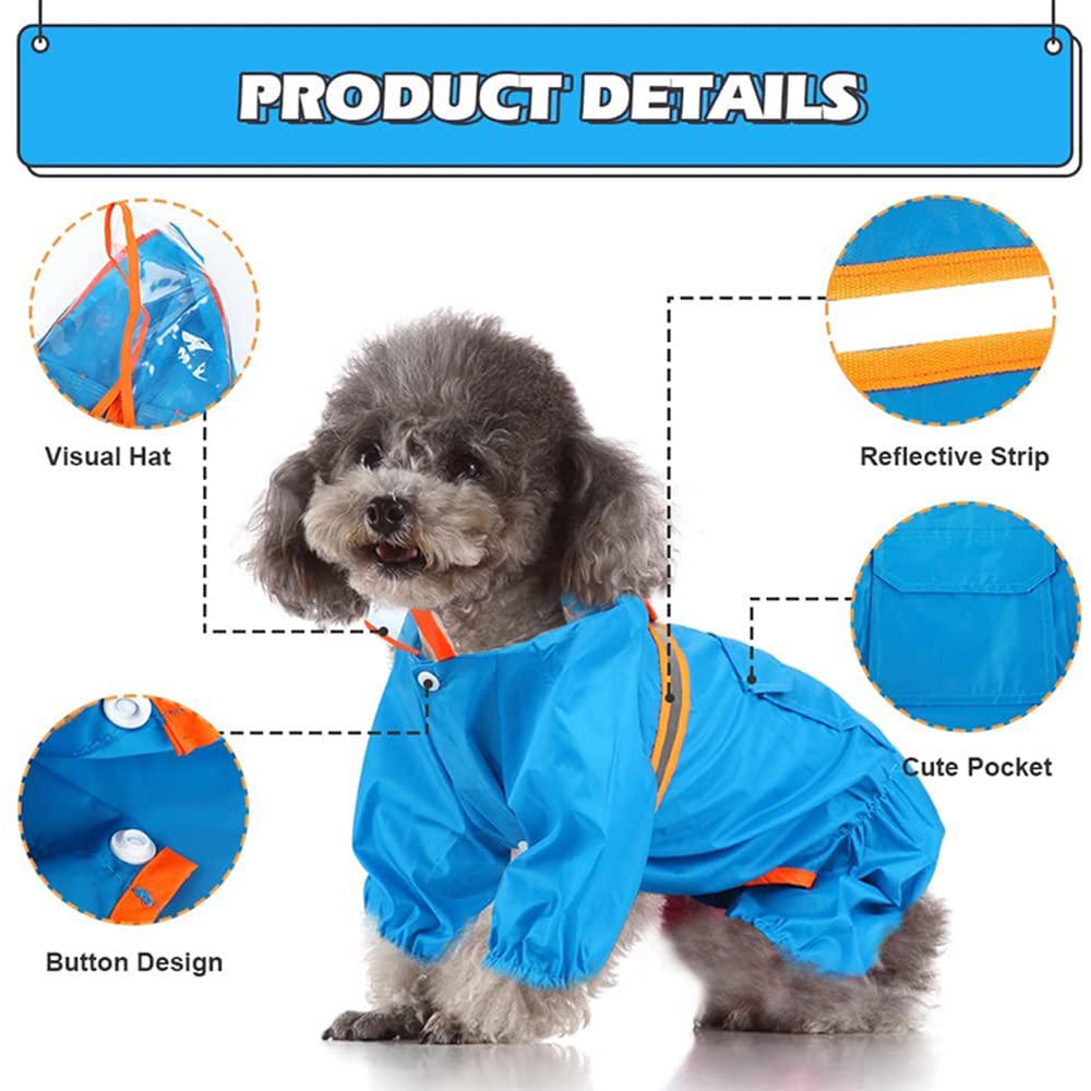 Impermeable para Perros, Chubasquero Ligero for Perros, Chaqueta Impermeable con Bolsillo for Cachorros, Ideal for pequeños y medianos(Black,XXL)