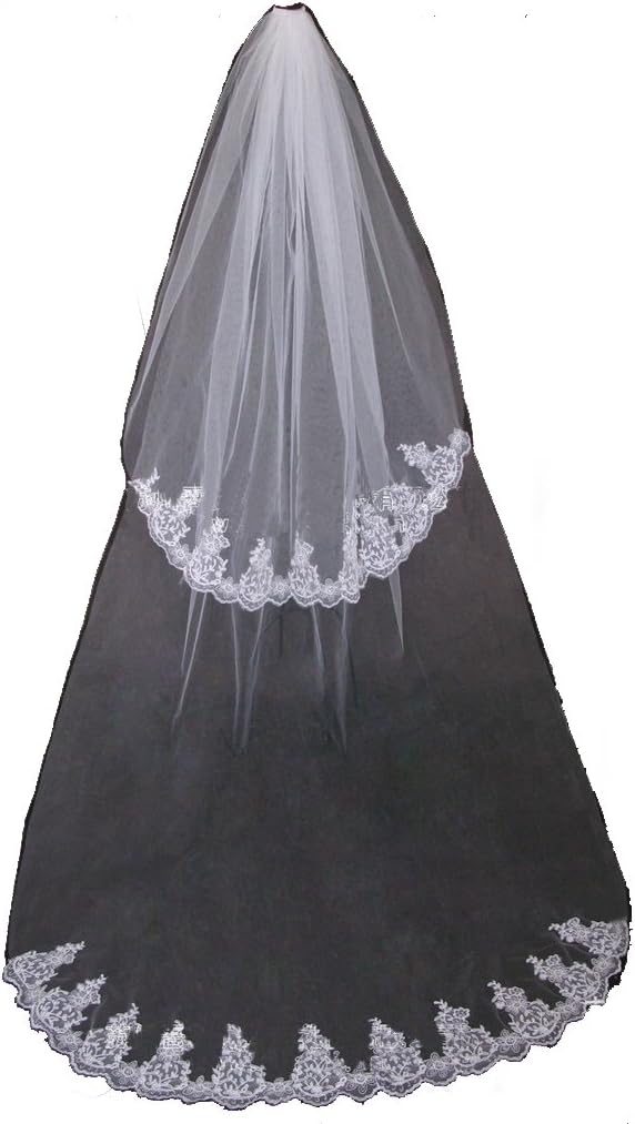 CCHAPPINESS Women's Bridal Long Veil White Free Size