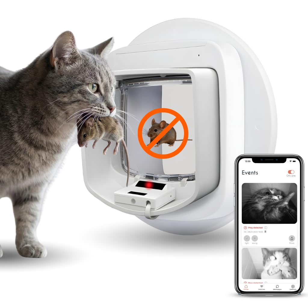 ZeroMOUSE 2.0 – Extensión para gatera con Microchip | Puerta para Gatos con Detector de presas (Ratones y pájaros) + Lectura de Chip | App incluida