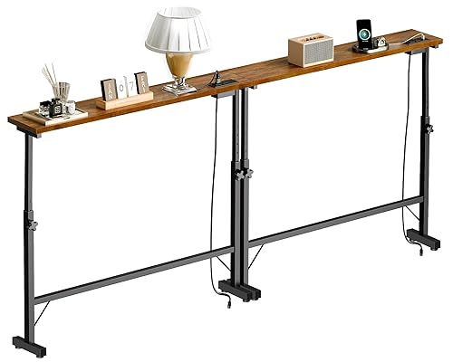 2 Pack 79" Behind Couch Table with Adjustable Height Narrow