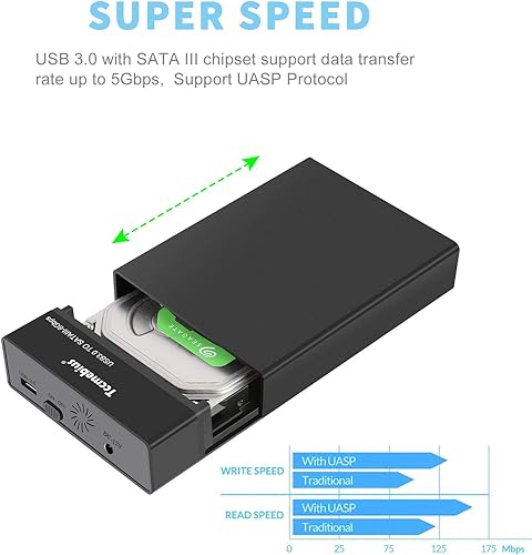 Miniatura 2 de Caja de disco duro externo USB 3.0 para 2.5 3.5 pulgadas SATA I/II/III HDD SSD de hasta 20 TB, estación de acoplamiento HDD sin herramientas de 3.5