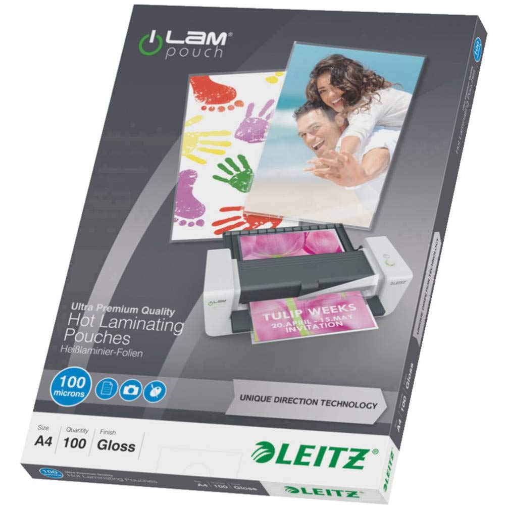 Esselte Leitz UDT Laminasyon Poşeti, A4, 100 mikron, 100 adet, Şeffaf
