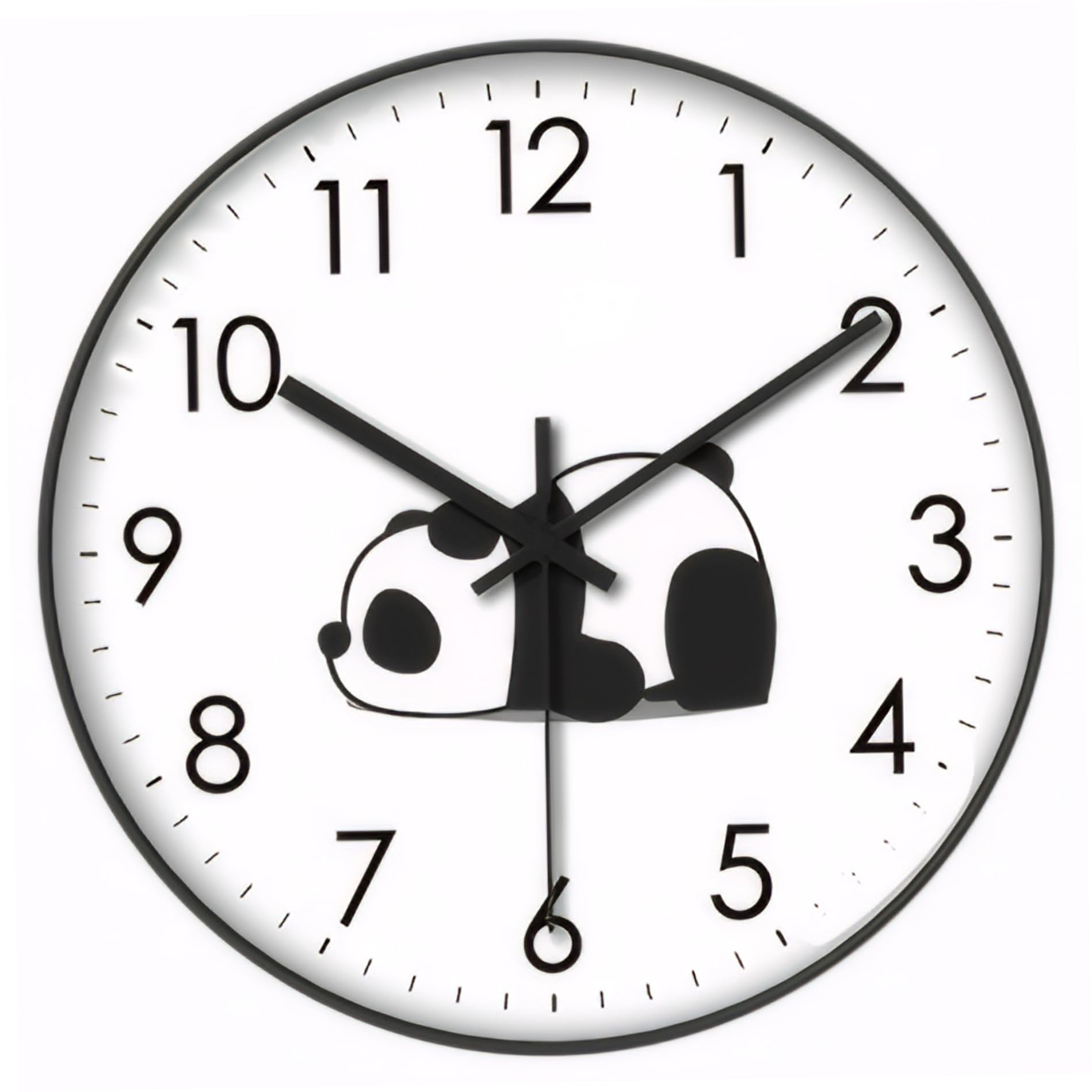 Horloge Murale Panda Mignon NIDONE 8 Pouces Silencieuse Ronde