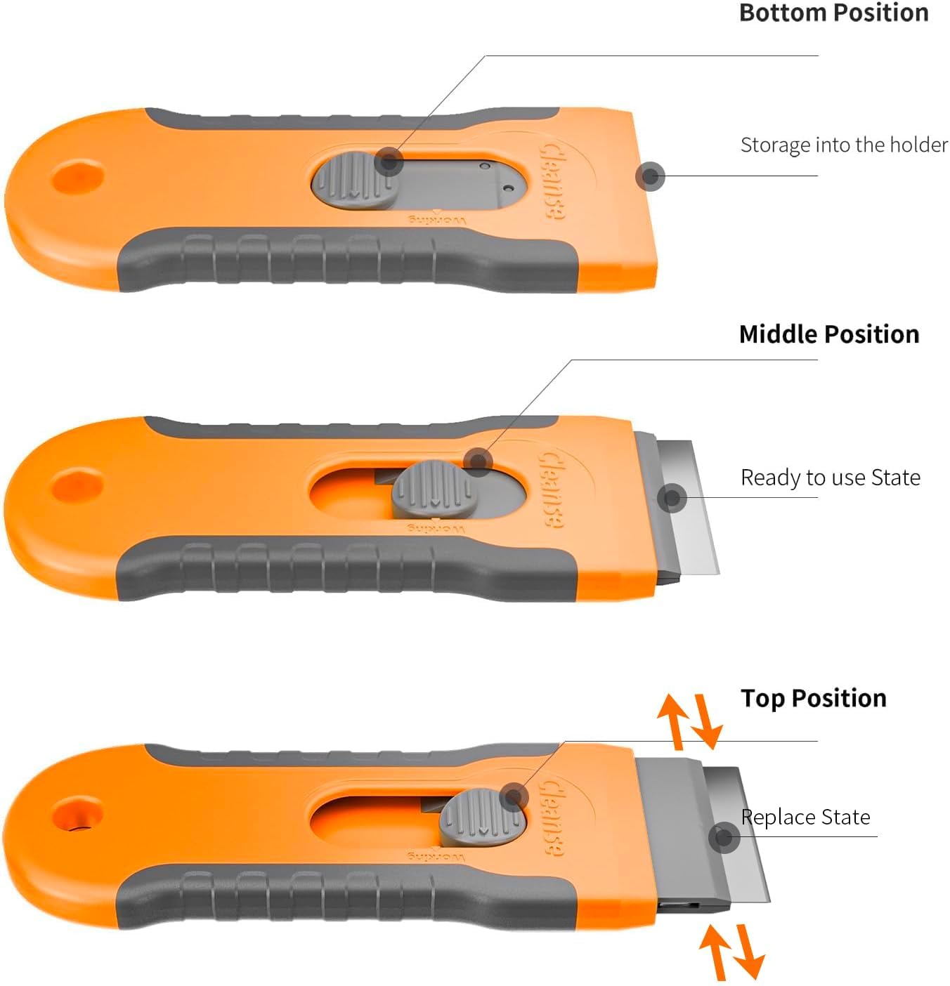 THEA Glue Remover Cleaning Scraper Tool Double Edged Multipurpose Removing Paint, Labels, Sticker Multi-Surface Cleaning Tool for Glass, Ceramic Hobs, Ovens, Glass Top and Foot (10 Piece Metal Blades) 3