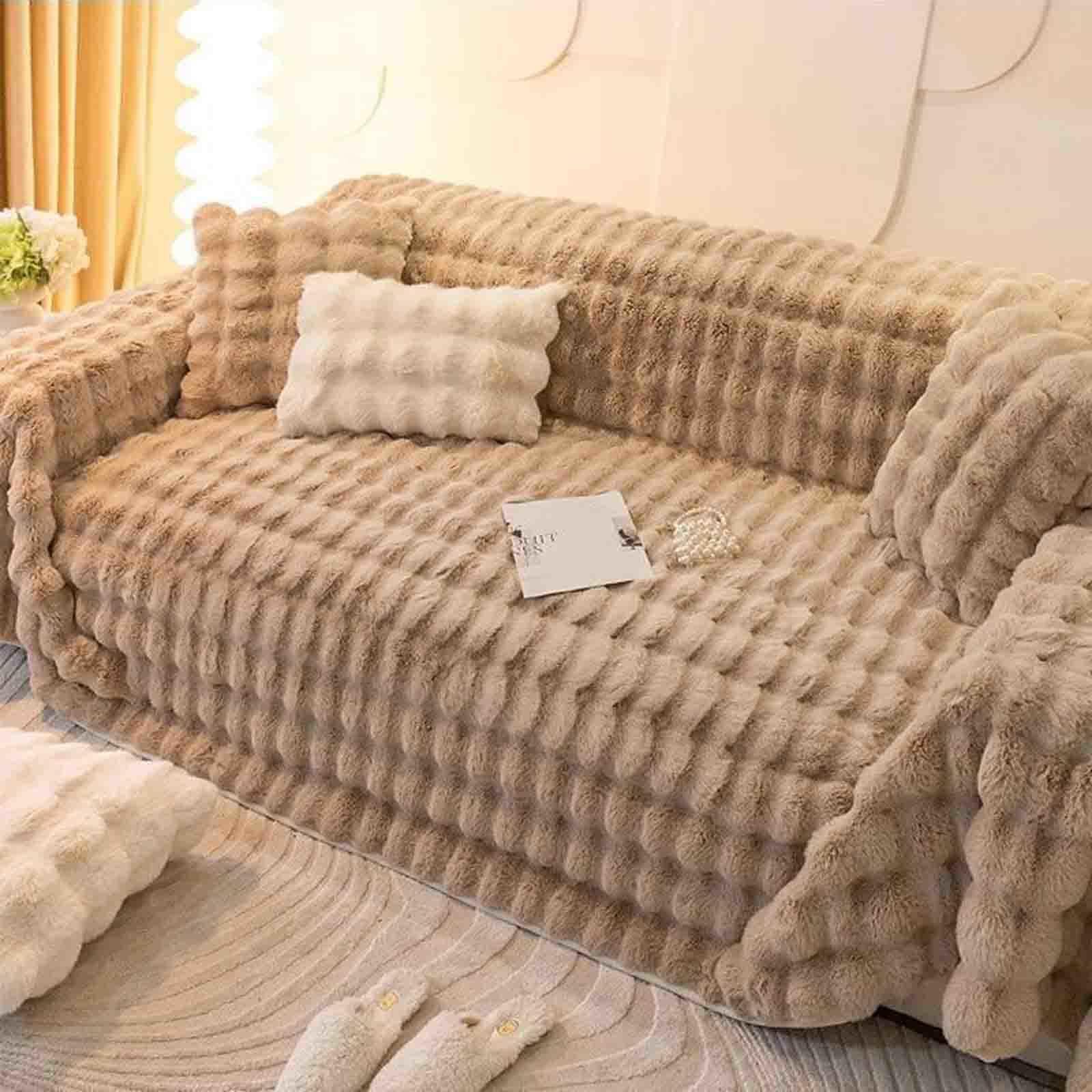Copridivano angolare da 4/2/1/3 posti con braccioli, elasticizzato, in peluche, pezzo unico, protezione versatile per mobili #16, 180 x 130 cm