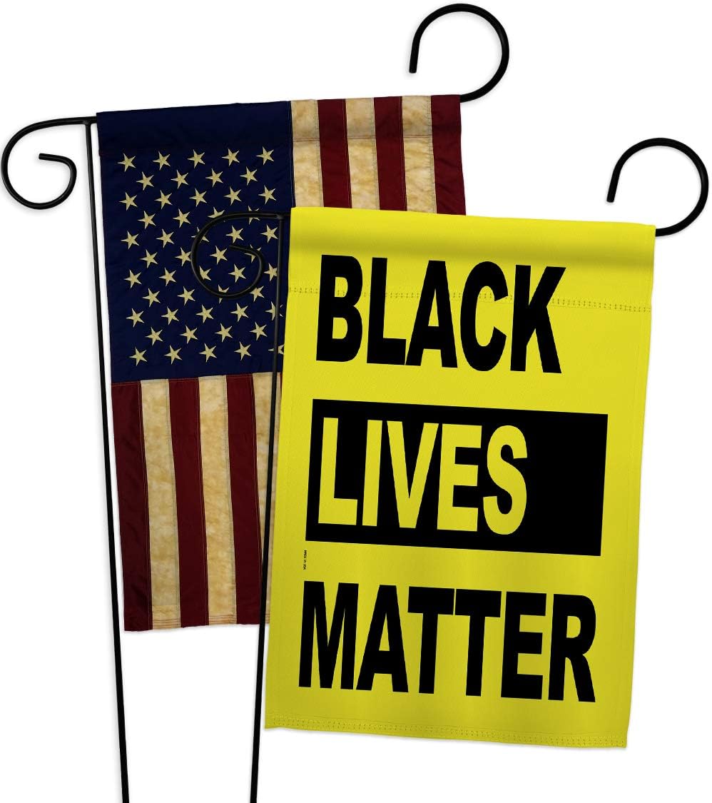 Black Lives Movement Porch Decor American Flag Banner Pack Wall Art Patio Lawn Garden Room Decorations Outdoor Tapestry Yard Signs Black History Month BLM African Americans Heritage Made in USA