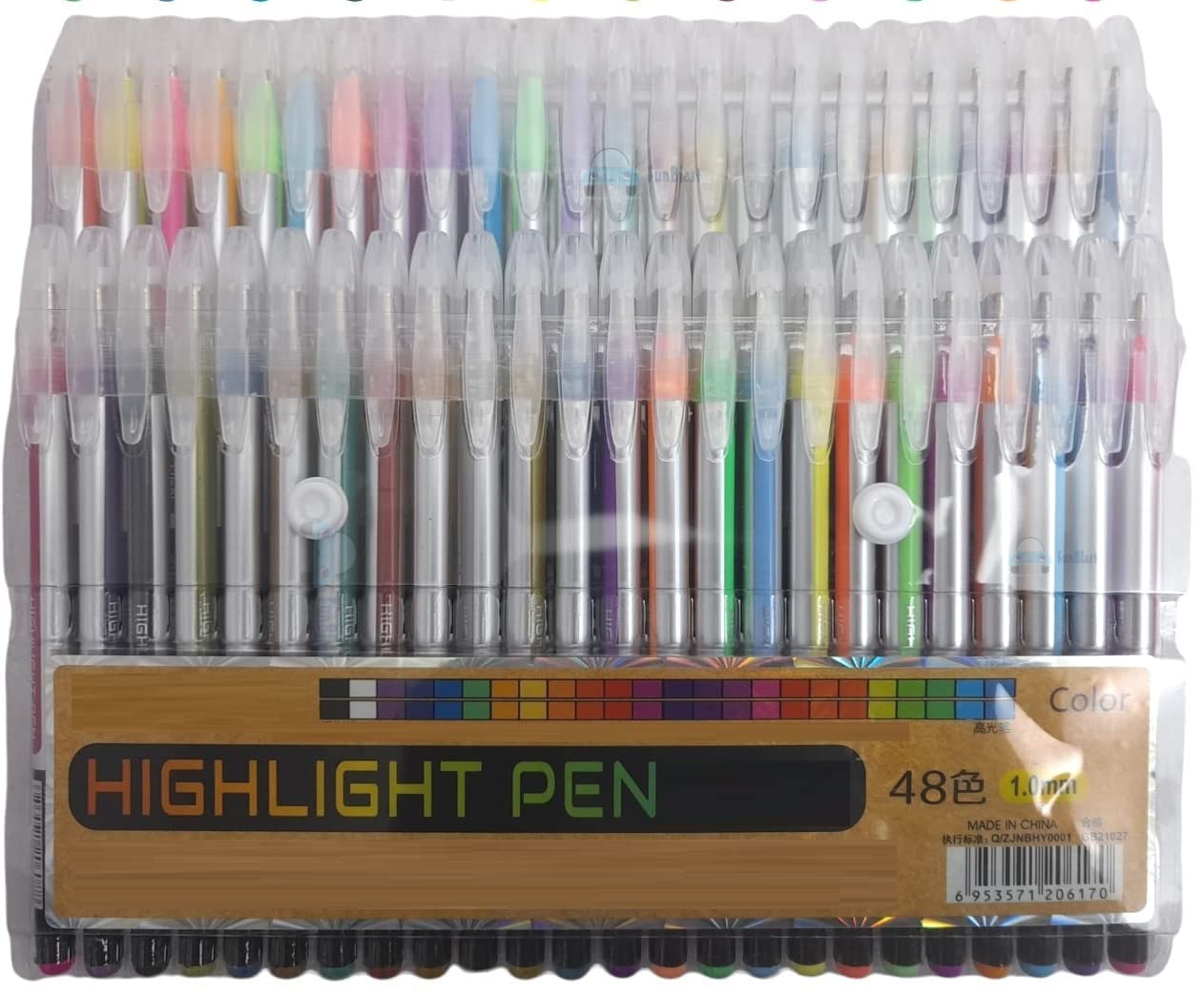 SAMVARDHAN Highlight Pen 48 Pcs-Neon Color Pen Set,Glitter,Metallic,Neon Pen Set,Artist Drawing&Sketching Marker Pens,48 Shades Highlight Gel Pen For Kids,bold