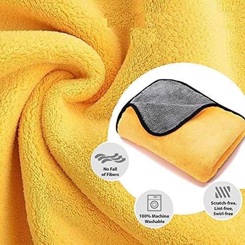 Image of Auto Hub 800 GSM Microfiber Double Layered Cloth Extra Thick Plush, Lint Free Microfiber Towel for Home /Office /Kitchen /Car /Bike (40x40 cm, Pack of 2) (Assorted) Mix Color