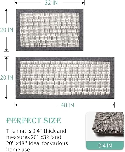 Miniatura 2 de Alfombras y tapetes de cocina antideslizantes lavables absorbentes para cocina tapetes grandes de cocina para frente al fregadero juego de 2 piezas