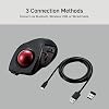 ELECOM DEFT PRO Trackball Mouse, Wired, Wireless, Bluetooth 3 Types Connection, Ergonomic Design, 8-Button Function, Red Ball, Windows11, MacOS (M-DPT1MRXBK)