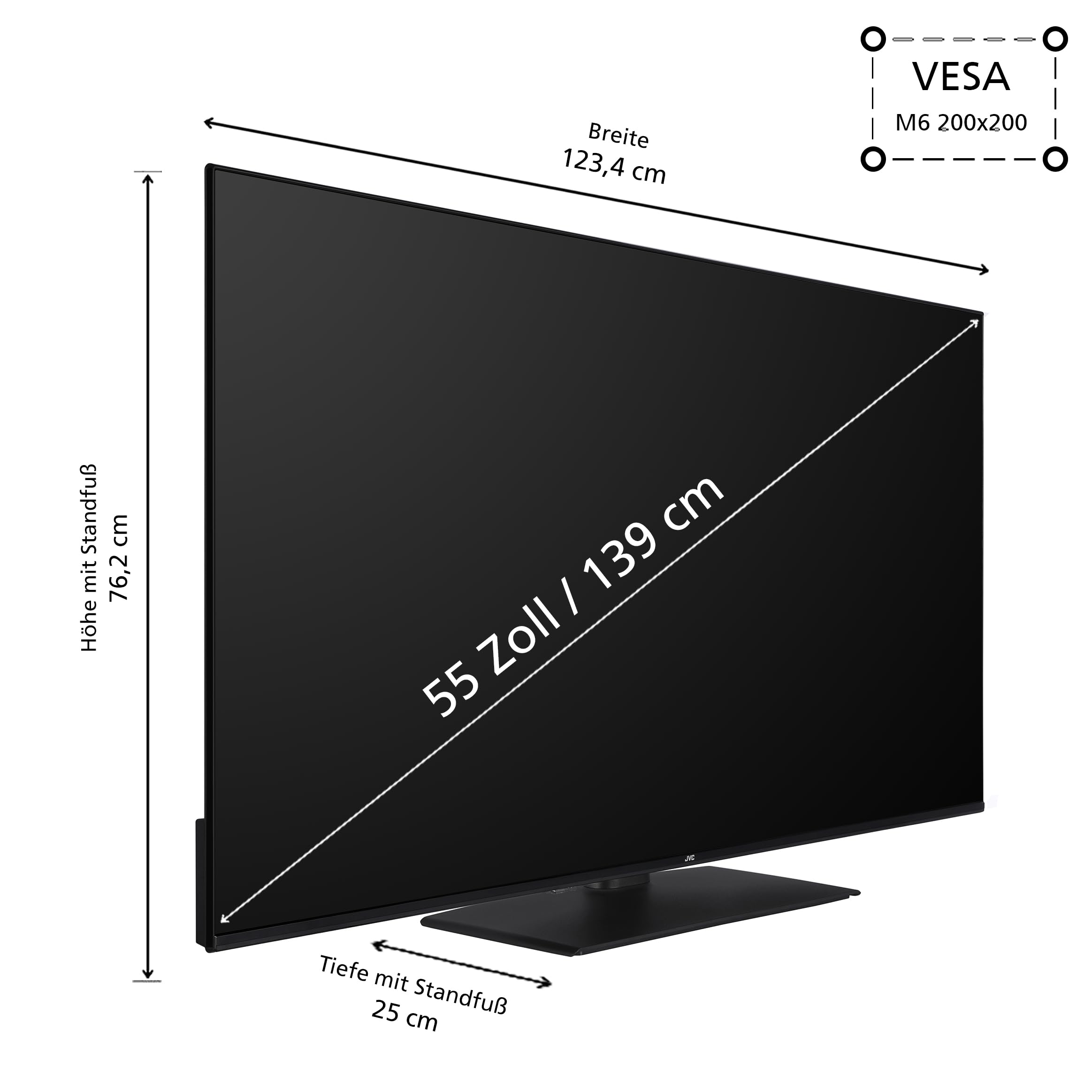 JVC TiVo LT-55VUQ3455 QLED Smart TV 55 pulgadas (4K UHD, HDR Dolby Vision, Dolby Atmos, Triple sintonizador, 6 meses HD+ incluido)