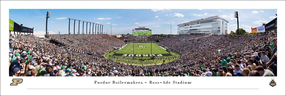 Purdue Boilermakers Football - Unframed Poster by Blakeway Panoramas (40"W x 13.5"H)