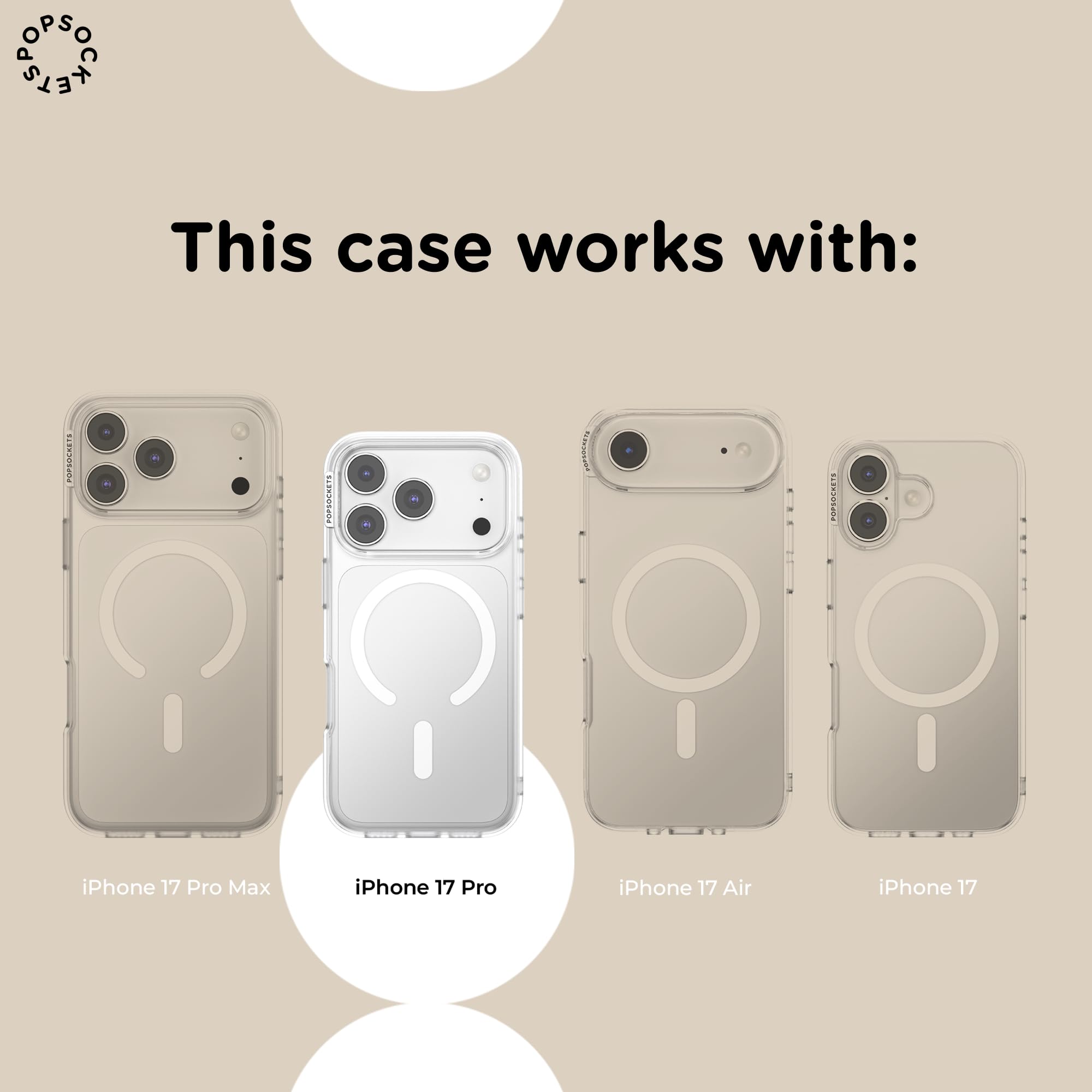 POPSOCKETS iPhoneケース MagSafe対応 PopSockets iPhone 17 Pro Phone Case Compatible with MagSafe, for