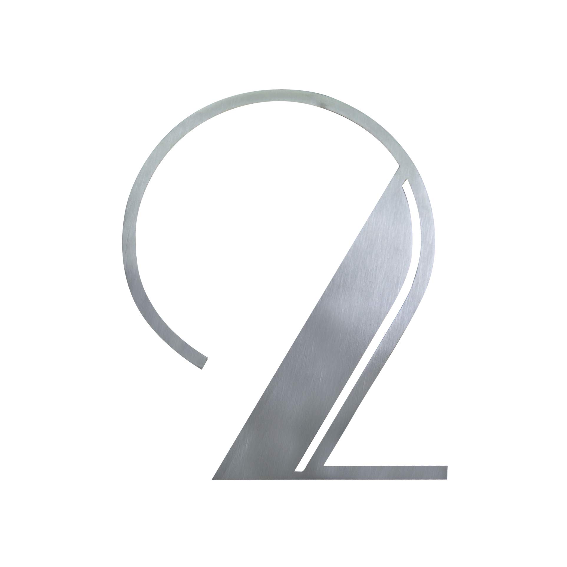 NACH JW-deconumber-2 Brushed Deco 2 Stainless Steel House Number, Silver