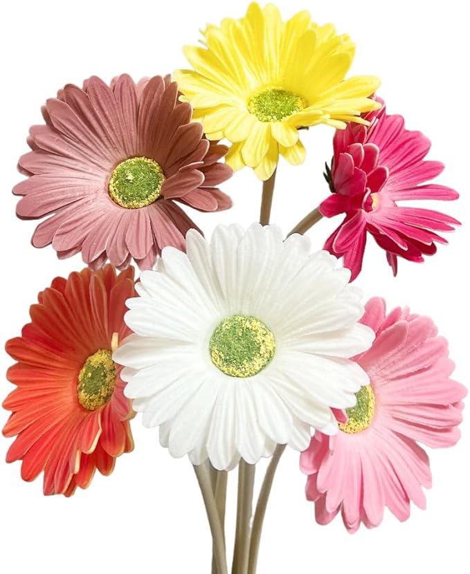 Amazon.com: Cutefornia 15-Inch Real Touch Gerbera Daisy Artificial ...