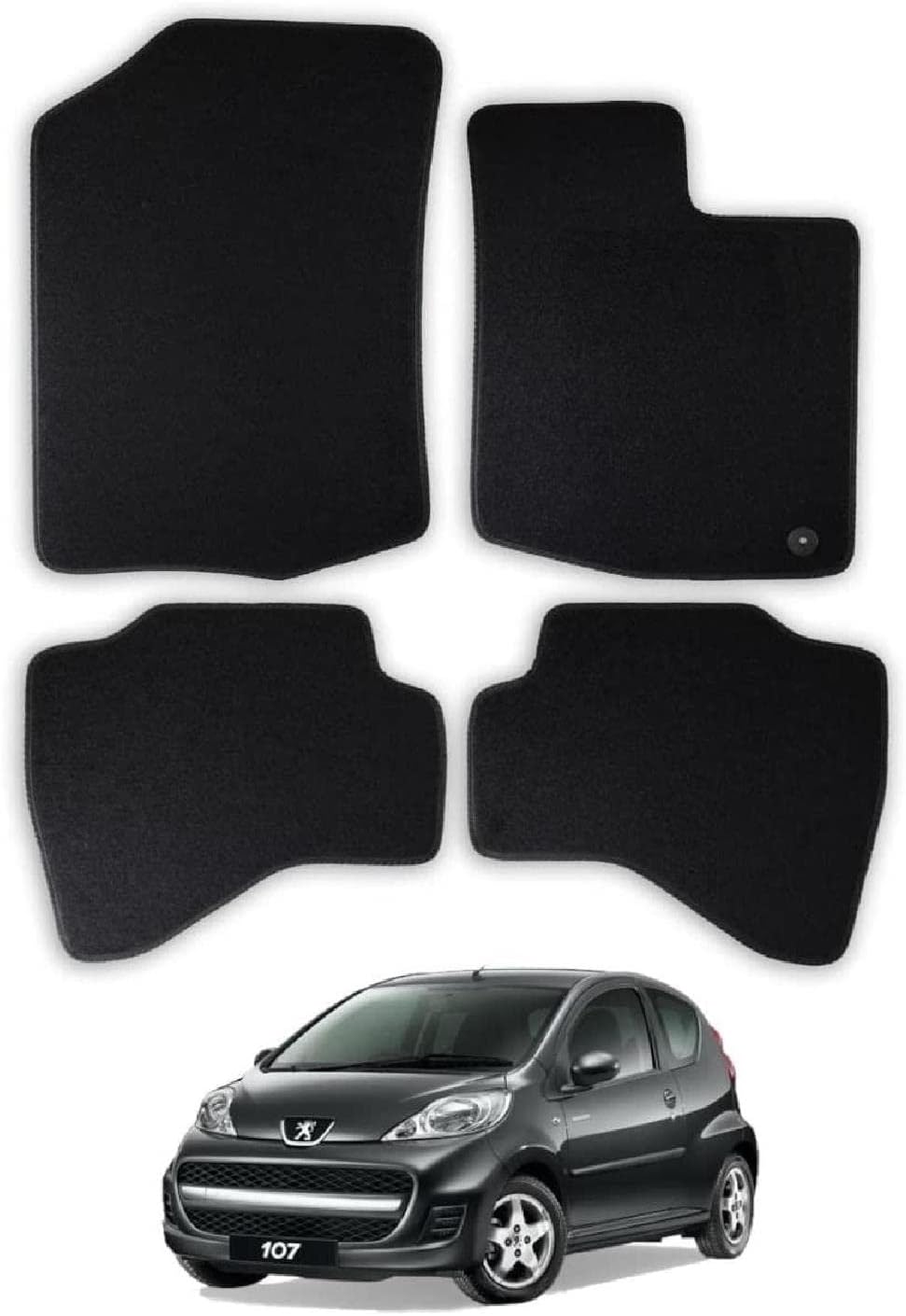 Car Mats for Peugeot 107 (20052012) Tailored Fit Carpet Floor Mat Set