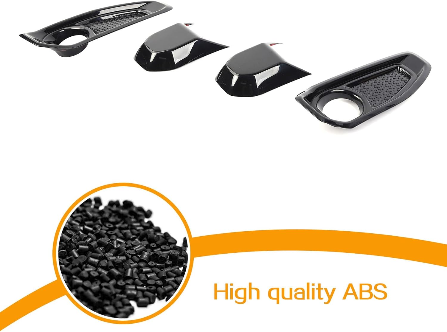 Hoolcar Front Fog Light & Front Bumper Anti-Collision Cover Trim Compatible with Jeep Wrangler JL JLU & Gladiator JT 2018-2023, Black, Exterior Accessories